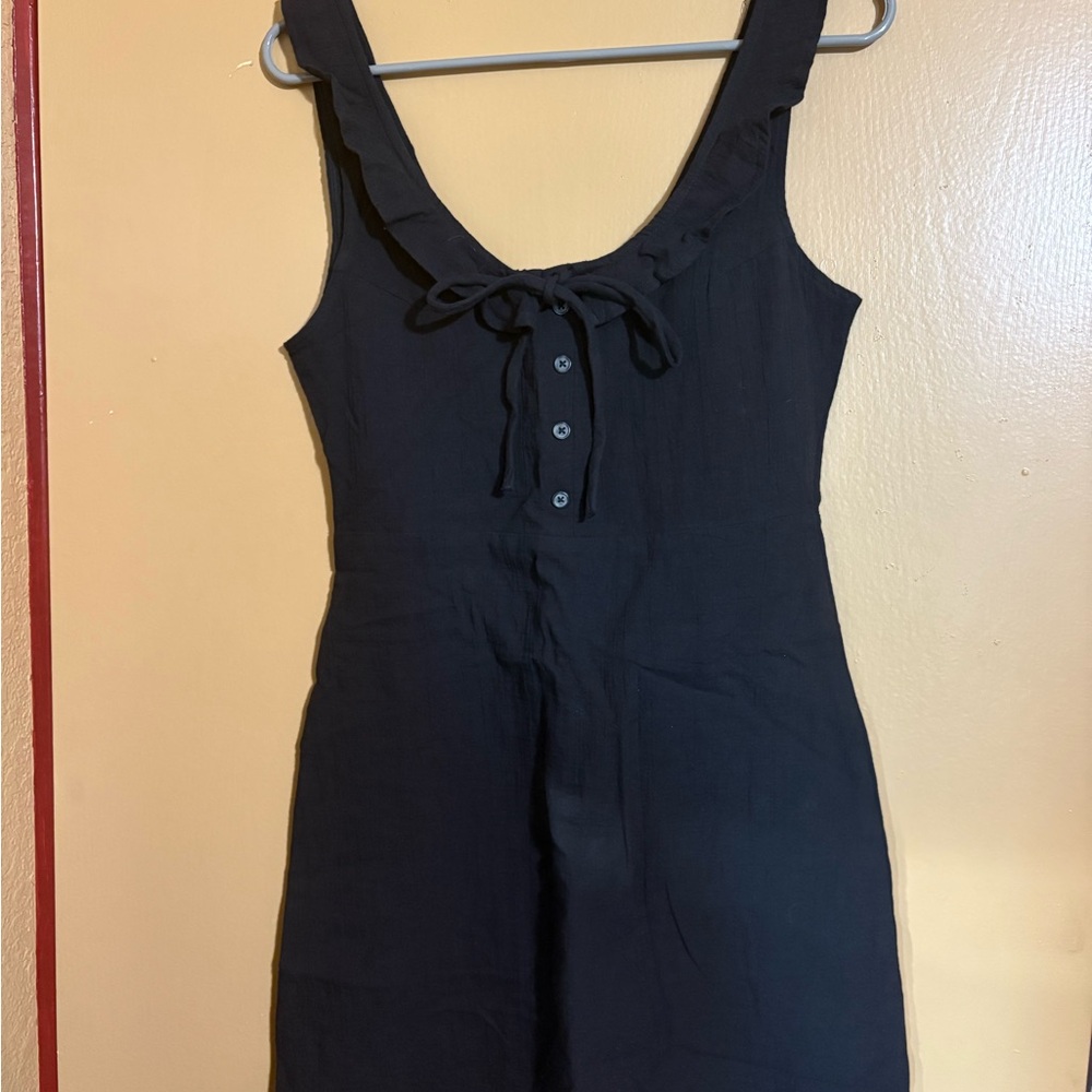 Billabong Black Ruffle Mini Dress - Picture 2 of 5